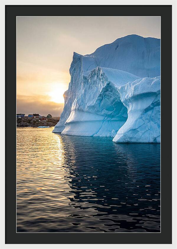 Midnight Sun Over Iceberg