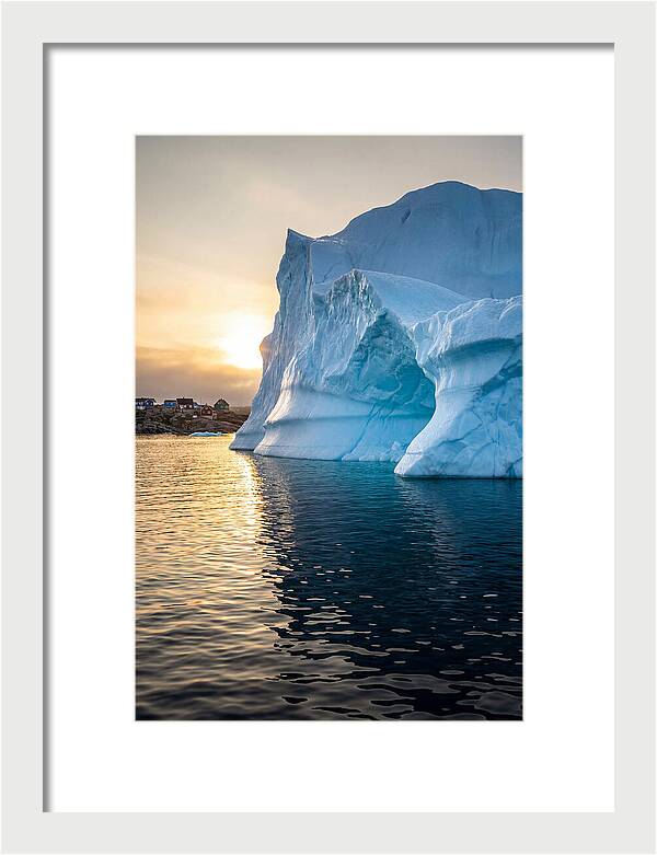 Midnight Sun Over Iceberg