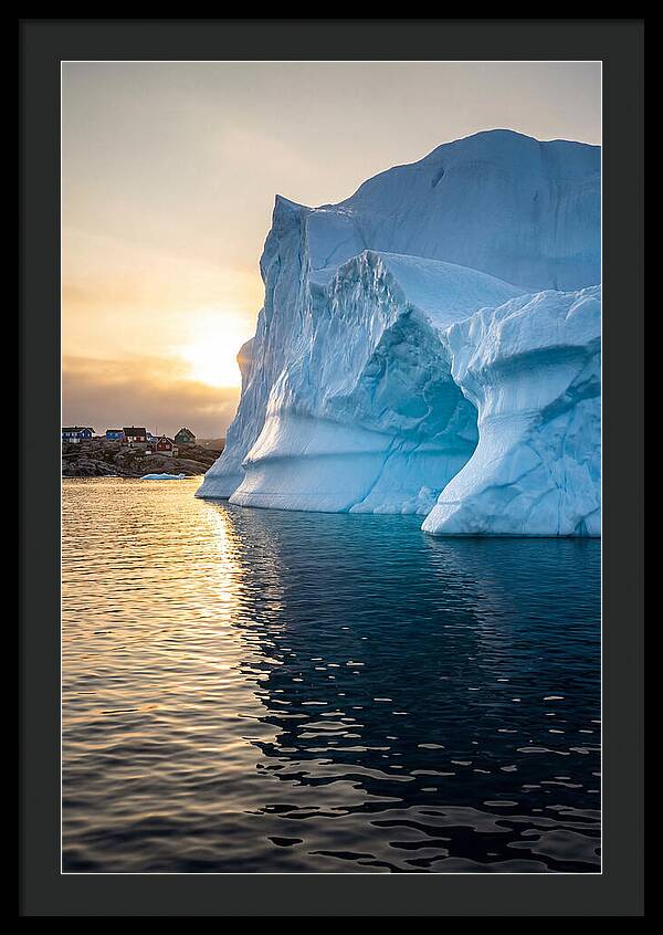 Midnight Sun Over Iceberg