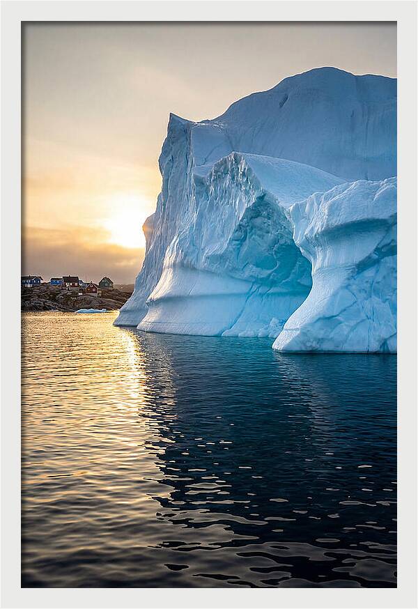 Midnight Sun Over Iceberg