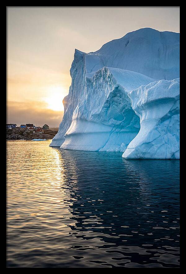 Midnight Sun Over Iceberg