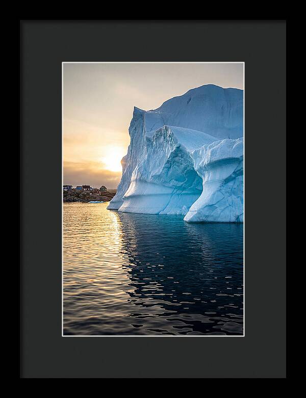 Midnight Sun Over Iceberg