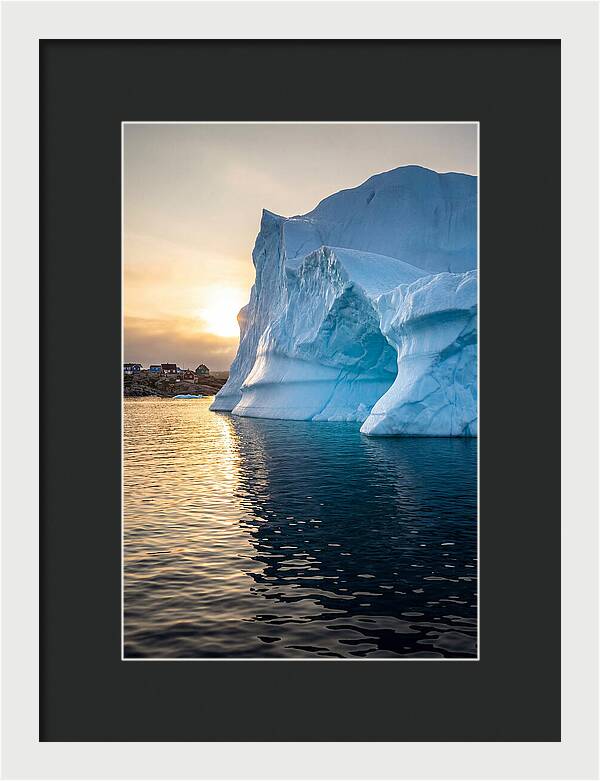 Midnight Sun Over Iceberg