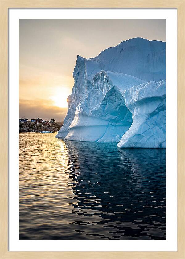Midnight Sun Over Iceberg