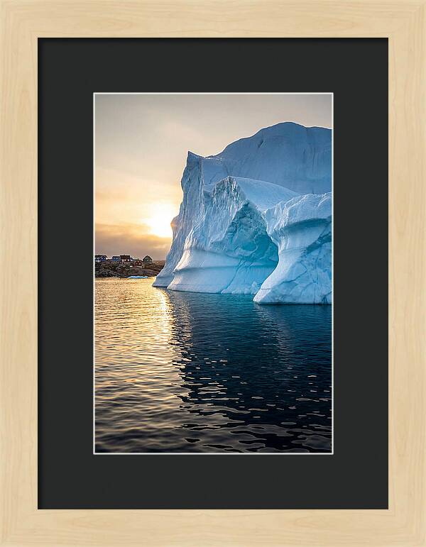 Midnight Sun Over Iceberg