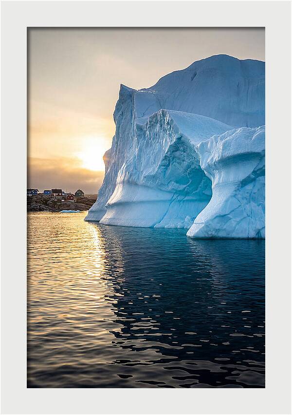 Midnight Sun Over Iceberg