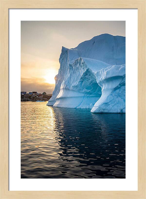 Midnight Sun Over Iceberg