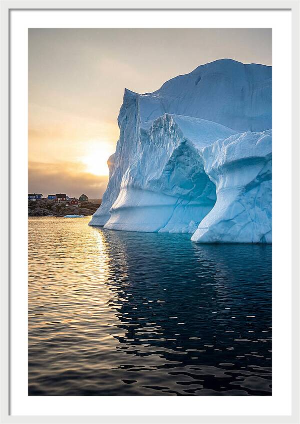 Midnight Sun Over Iceberg