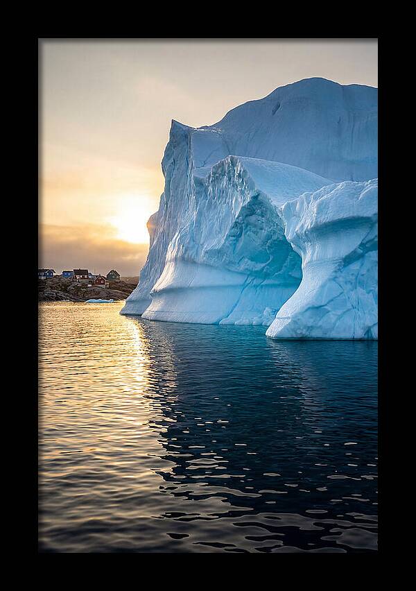 Midnight Sun Over Iceberg