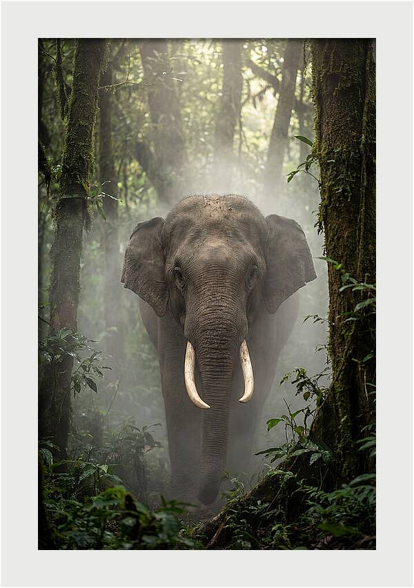 Mighty Presence In Misty Forest