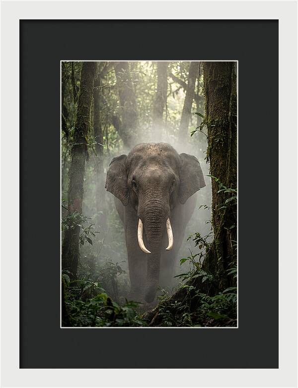 Mighty Presence In Misty Forest