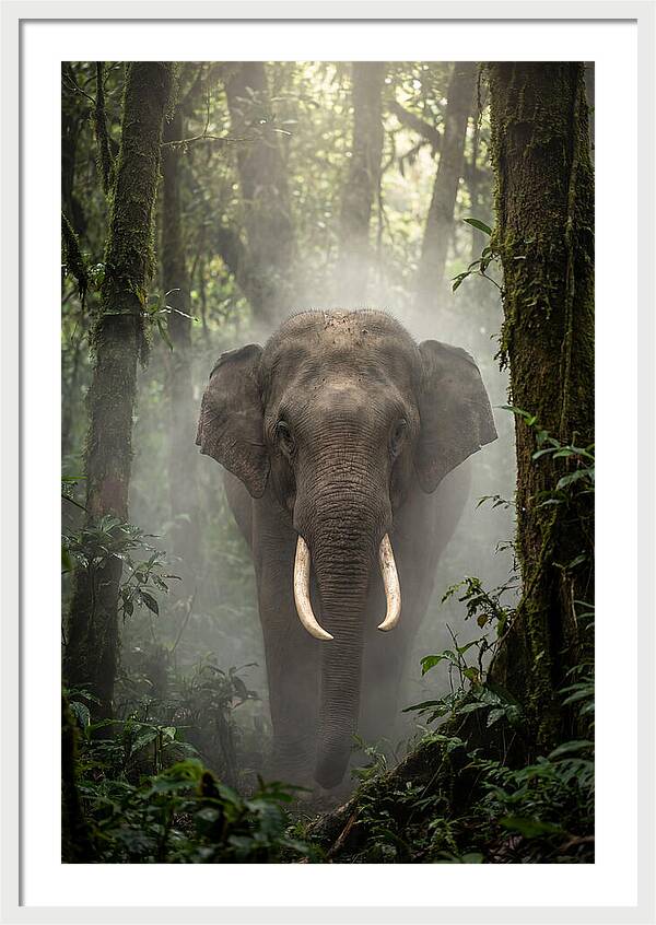 Mighty Presence In Misty Forest