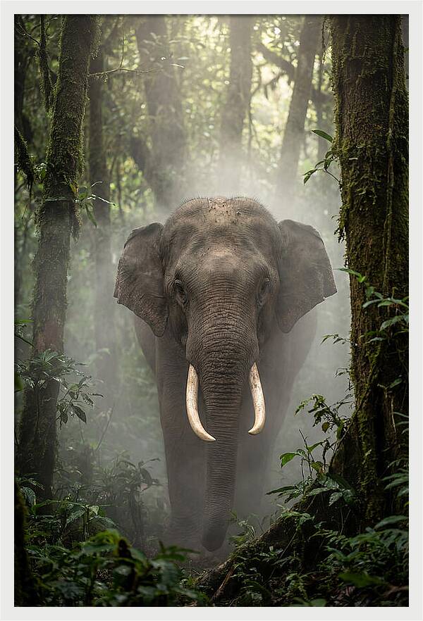 Mighty Presence In Misty Forest