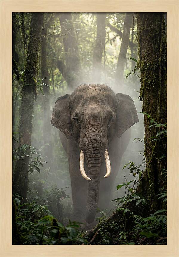 Mighty Presence In Misty Forest
