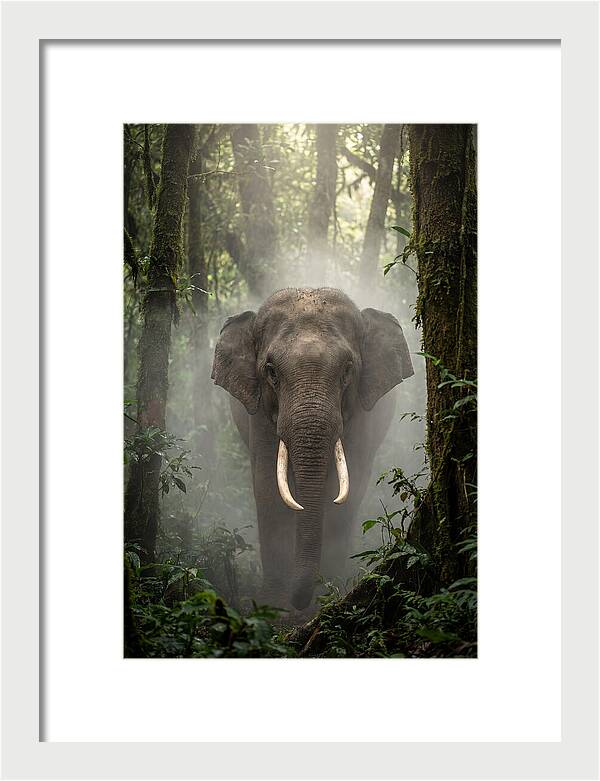 Mighty Presence In Misty Forest