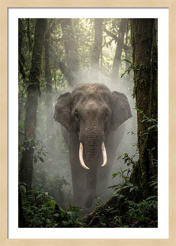 Mighty Presence In Misty Forest