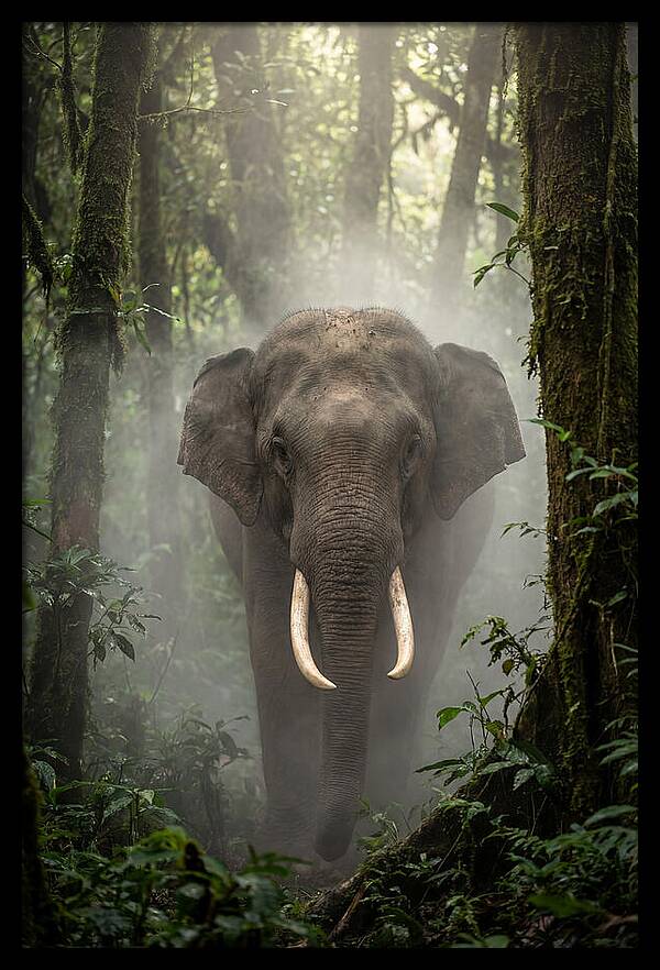 Mighty Presence In Misty Forest