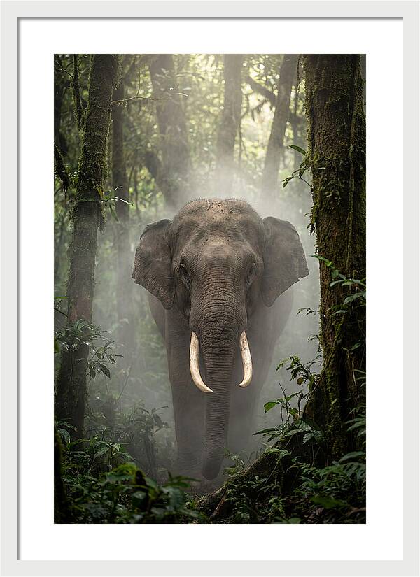Mighty Presence In Misty Forest