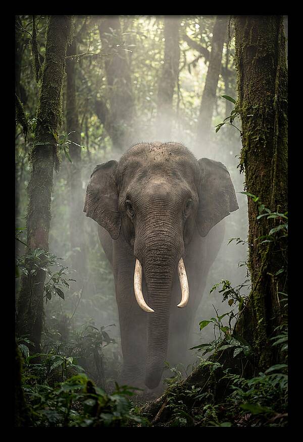 Mighty Presence In Misty Forest