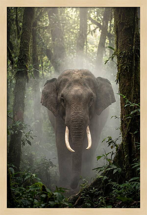 Mighty Presence In Misty Forest