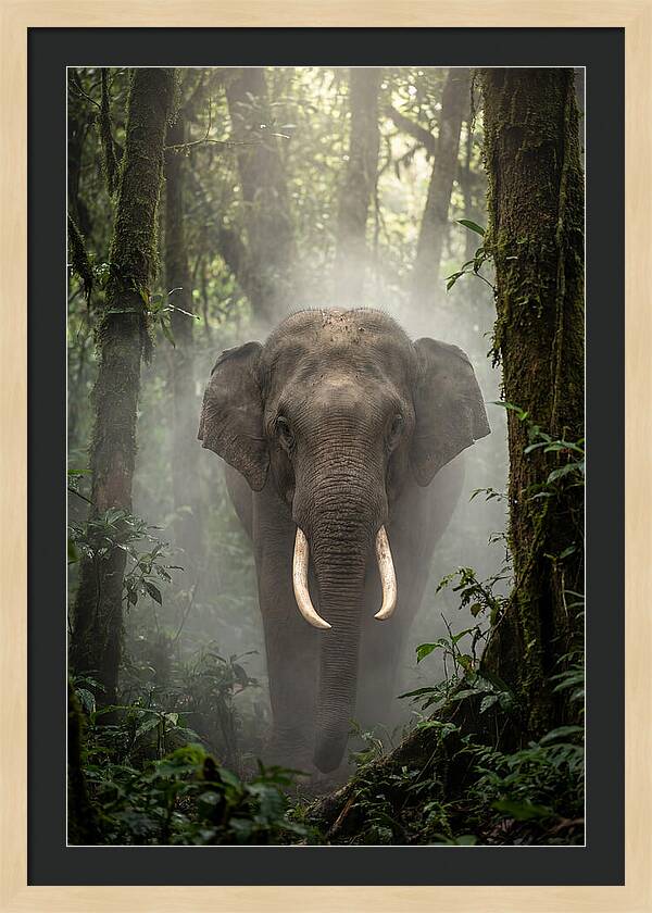 Mighty Presence In Misty Forest