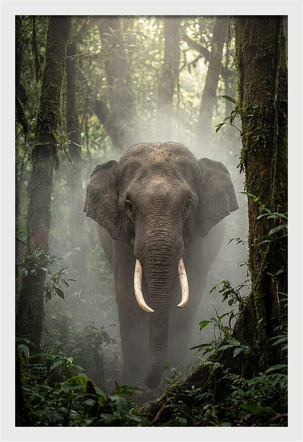 Mighty Presence In Misty Forest