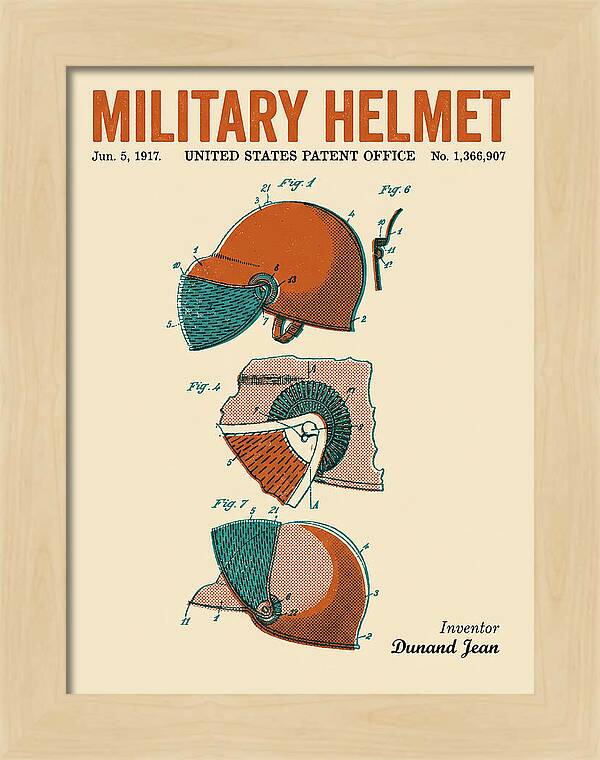 Military Helmet Retro Patent Us1366907