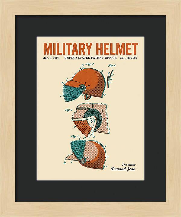 Military Helmet Retro Patent Us1366907
