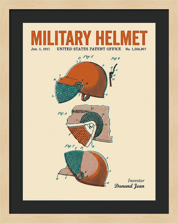 Military Helmet Retro Patent Us1366907