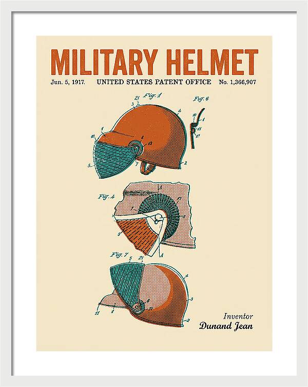 Military Helmet Retro Patent Us1366907