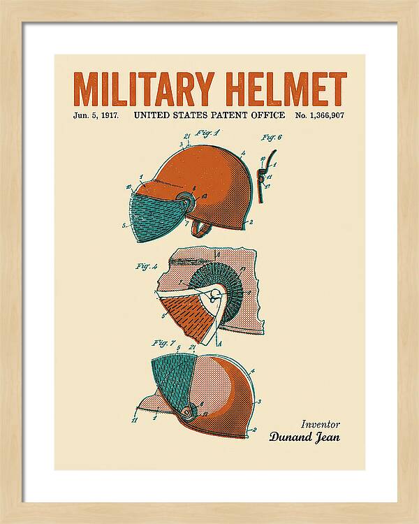 Military Helmet Retro Patent Us1366907
