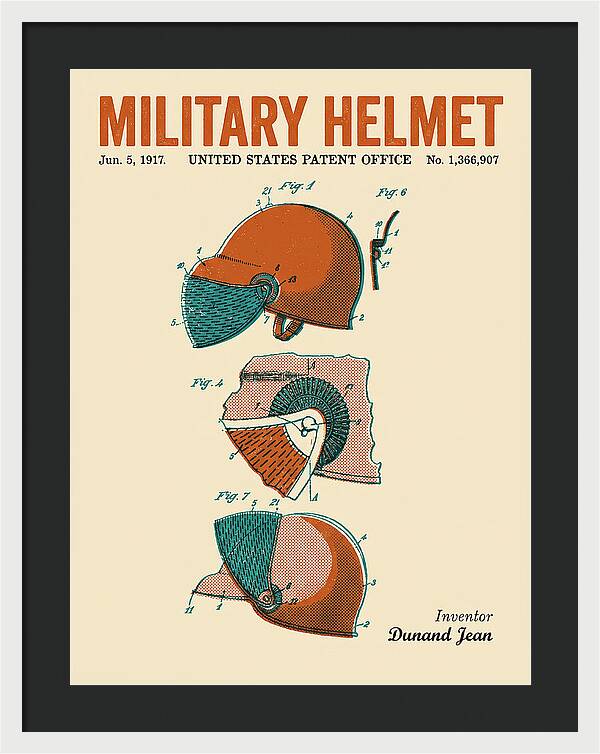 Military Helmet Retro Patent Us1366907