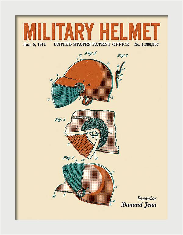 Military Helmet Retro Patent Us1366907