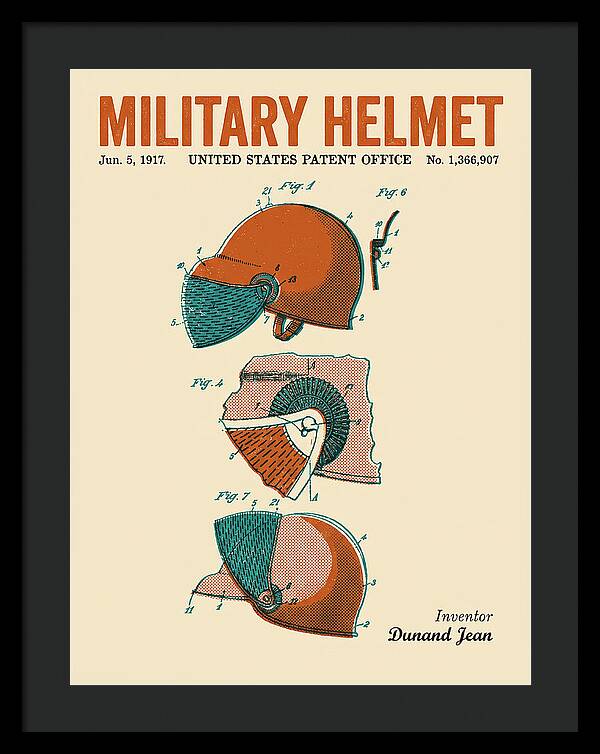 Military Helmet Retro Patent Us1366907