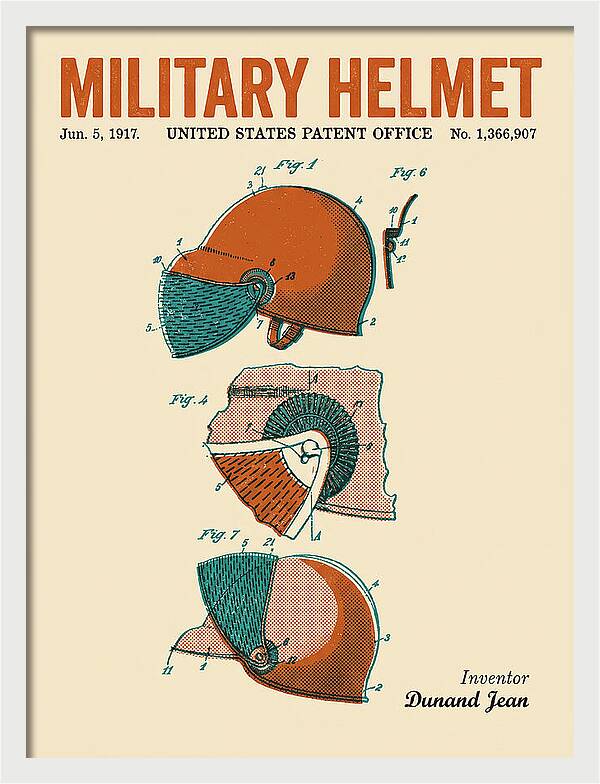 Military Helmet Retro Patent Us1366907