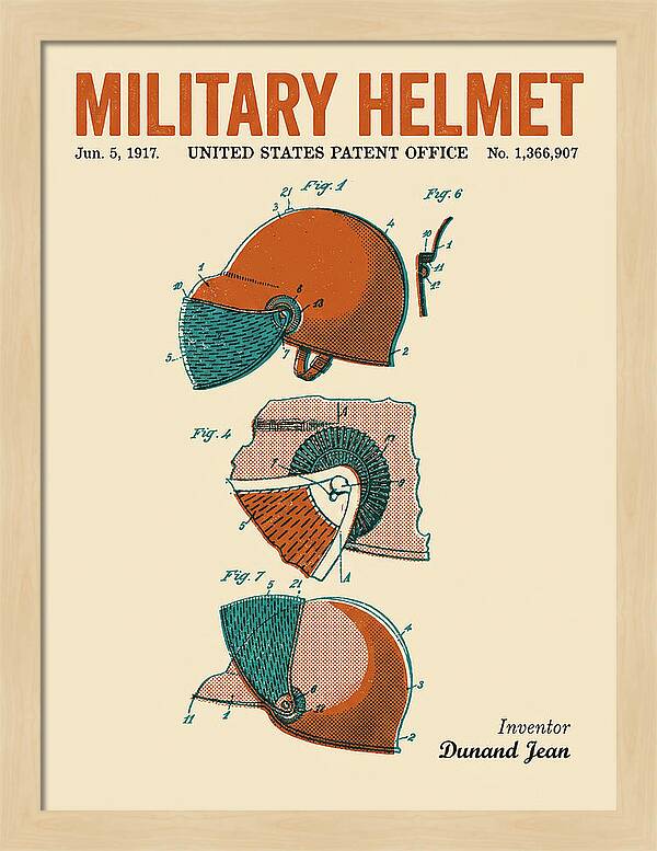Military Helmet Retro Patent Us1366907