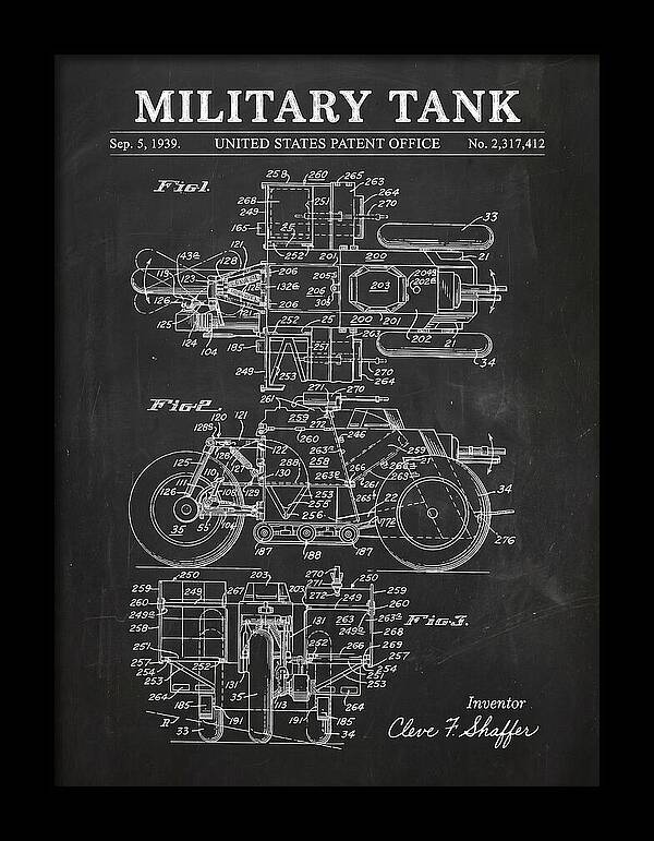 Military Tank Chalkboard Patent Us2317412