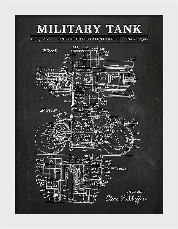 Military Tank Chalkboard Patent Us2317412