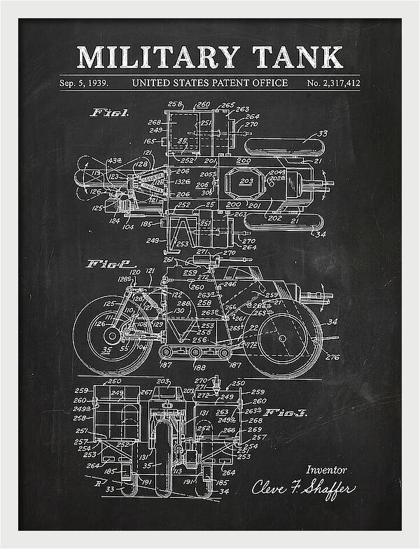 Military Tank Chalkboard Patent Us2317412