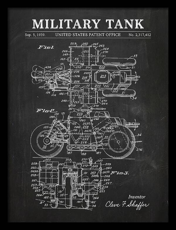 Military Tank Chalkboard Patent Us2317412