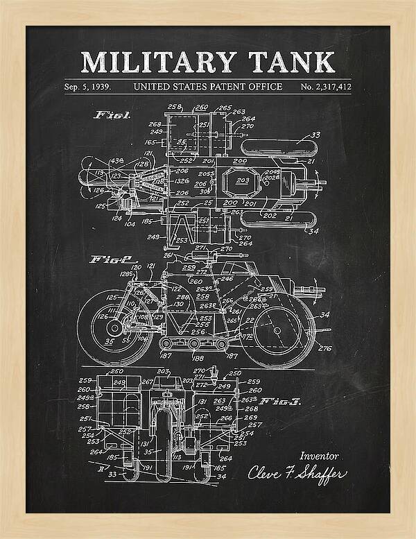 Military Tank Chalkboard Patent Us2317412