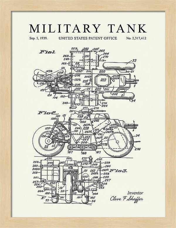 Military Tank Minimalist Patent Us2317412