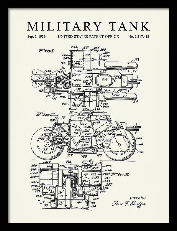 Military Tank Minimalist Patent Us2317412