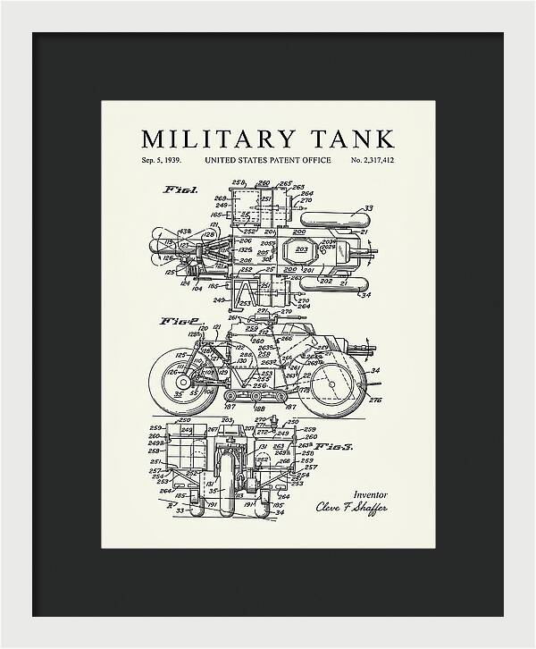 Military Tank Minimalist Patent Us2317412