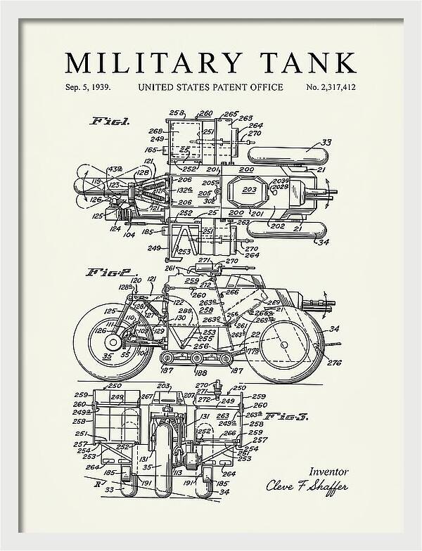 Military Tank Minimalist Patent Us2317412