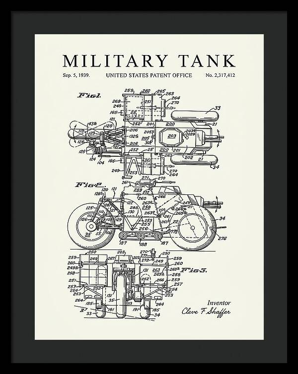 Military Tank Minimalist Patent Us2317412