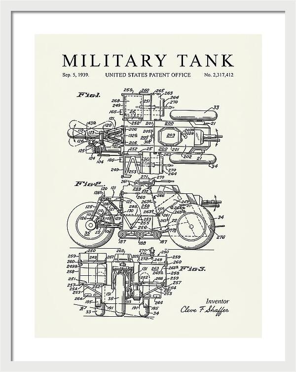 Military Tank Minimalist Patent Us2317412