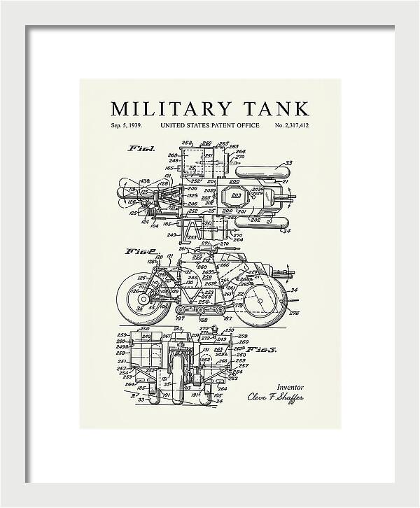 Military Tank Minimalist Patent Us2317412