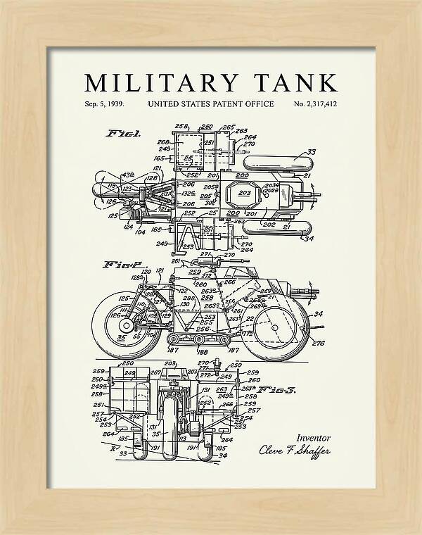 Military Tank Minimalist Patent Us2317412