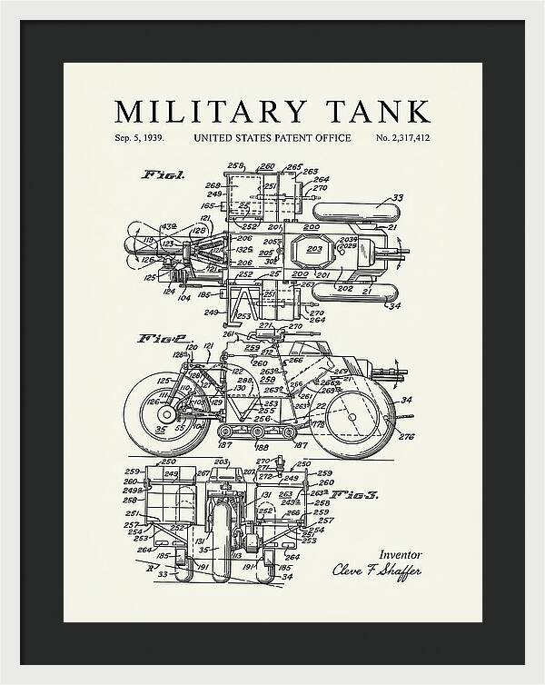 Military Tank Minimalist Patent Us2317412